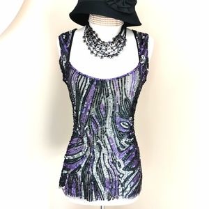 Sleeveless Sequin Blouse Size XS
